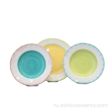 Оптовая ручная нарисованная керамовая посуда экологически чистая посуда